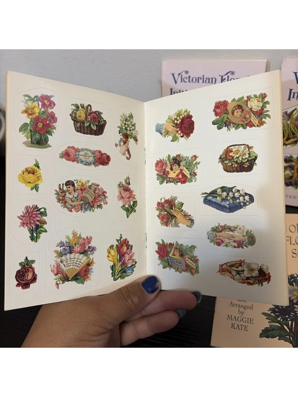 Old Time Victorian Stickers Floral Flower Children And Floral Initials Stickers